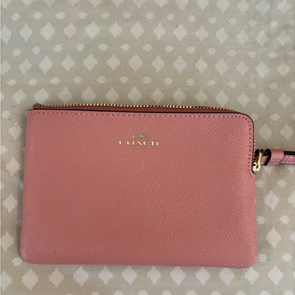 Coach Blush Pink Leather Wristlet